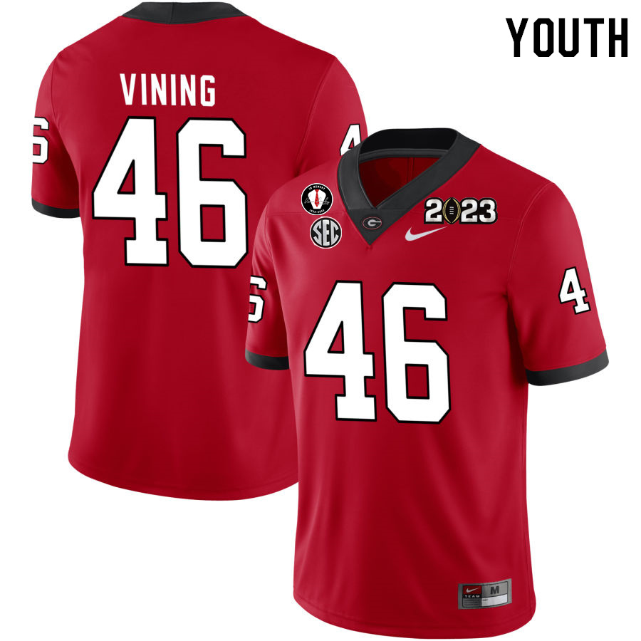 Youth #46 George Vining Georgia Bulldogs 2022-23 CTP National Championship Football Jerseys - Click Image to Close
